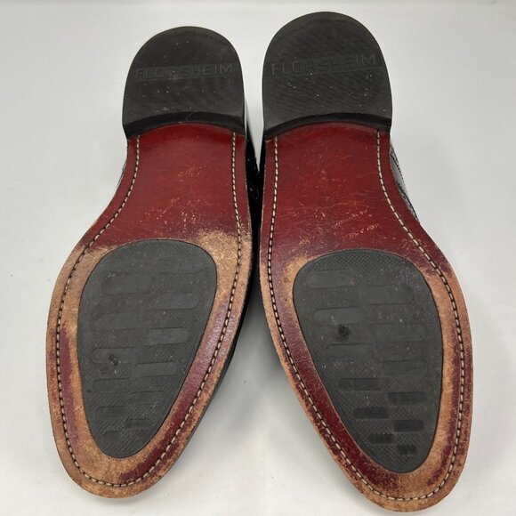 Florsheim Mens Lexington Burgundy Leather Wingtip Dress Shoes 30300 Size 9 EEE - Picture 8 of 11